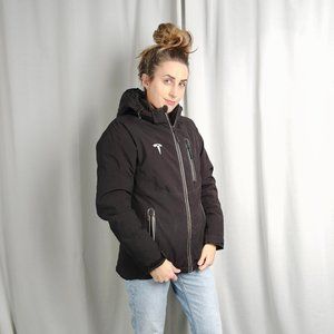 Official Black Tesla Women's Winter Jacket. Size: Medium.